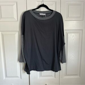 Amina Rubinacci Sweater Womens 52 Gray Slate Stacy Pullover Cashwool Silk Italy